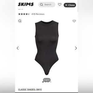 SKIMS Essentials High Neck Bodysuit - Onyx